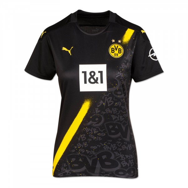 Camiseta Borussia Dortmund Replica Segunda Ropa Mujer 2020/21 Negro